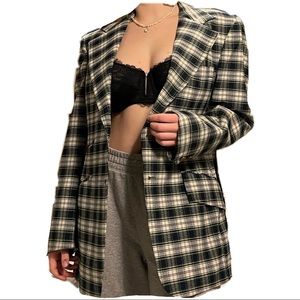 Green/black/yellow/white Oversize Blazer